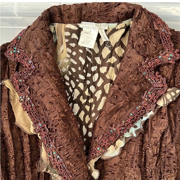 Gorgeous designer Alberto Makali brown jacket L, very flattering - Picture 4 of 8